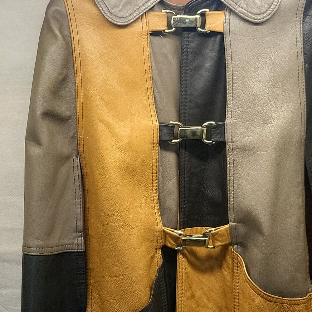 Retro leather cape